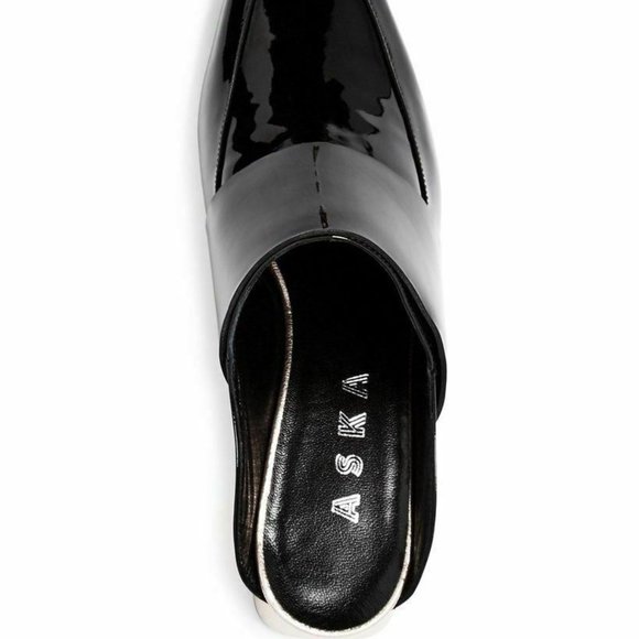 Aska Gwynne Slip On Square Toe Patent Leather Mule - Picture 4 of 7